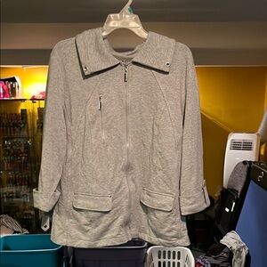 Karen Scott Women's Heather Gray Utility Jacket